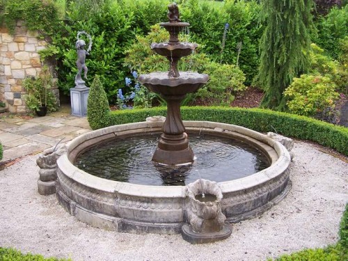 Ornamental pond fitted with SAFADECK pond grid below deck by Pond Safety Systems, Ireland